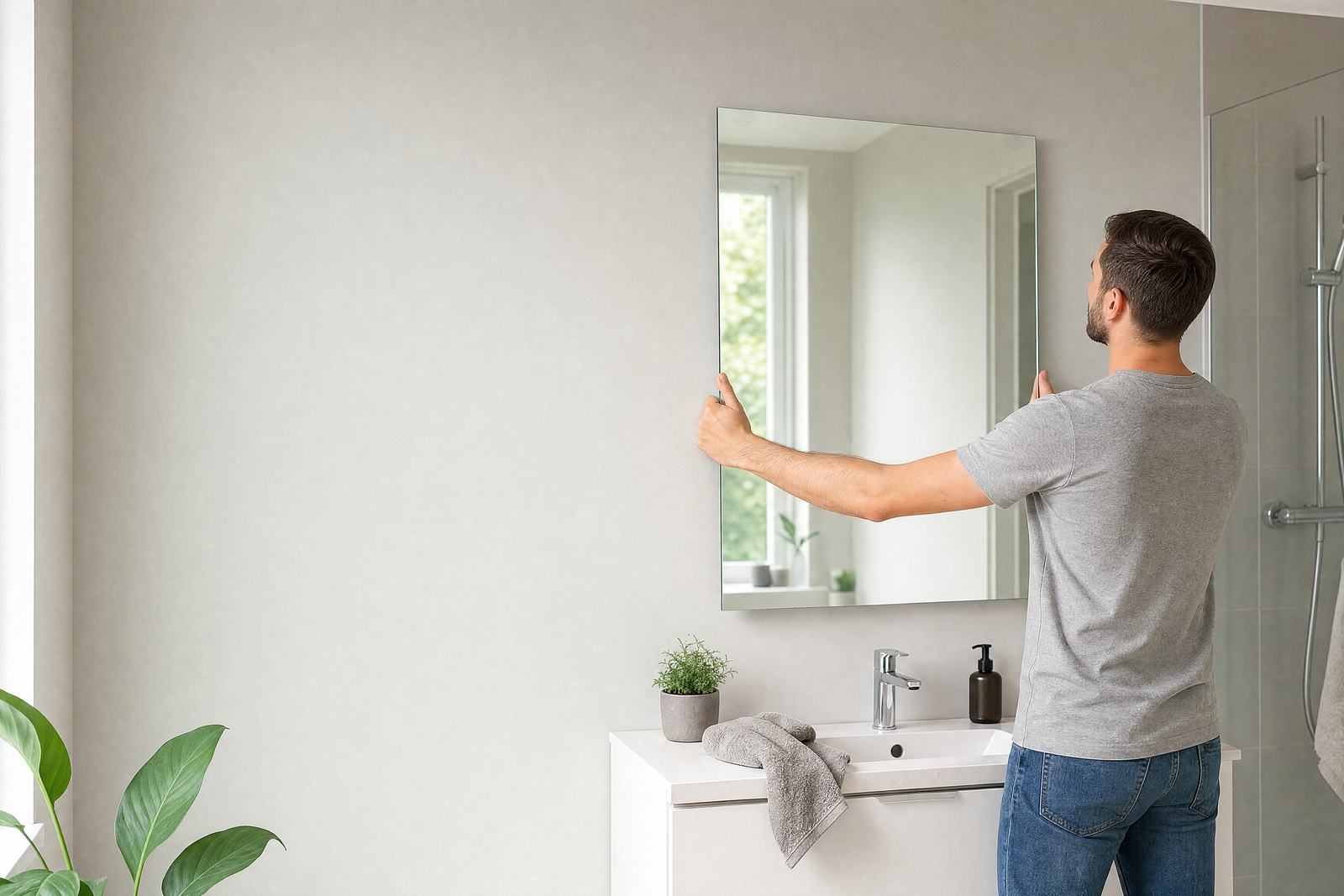 Spiegelheizung selbstklebend, Anti-Beschlag-Heizfolie für Badspiegel, 230 V, 3 Größen, Art.Nr. BO60GNX33