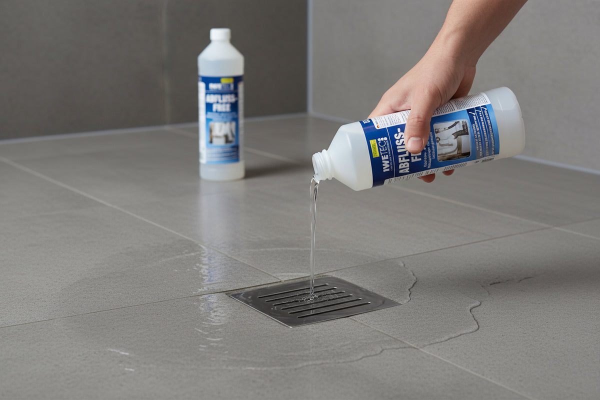 Iwetec Abfluss-Free Flüssig-Rohrreiniger 1 Liter – Chlorfrei, geruchslos, löst organische Verstopfungen