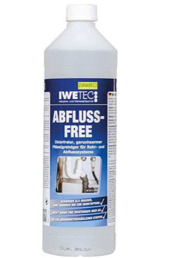 Iwetec Abfluss-Free Flüssig-Rohrreiniger 1 Liter – Chlorfrei, geruchslos, löst organische Verstopfungen