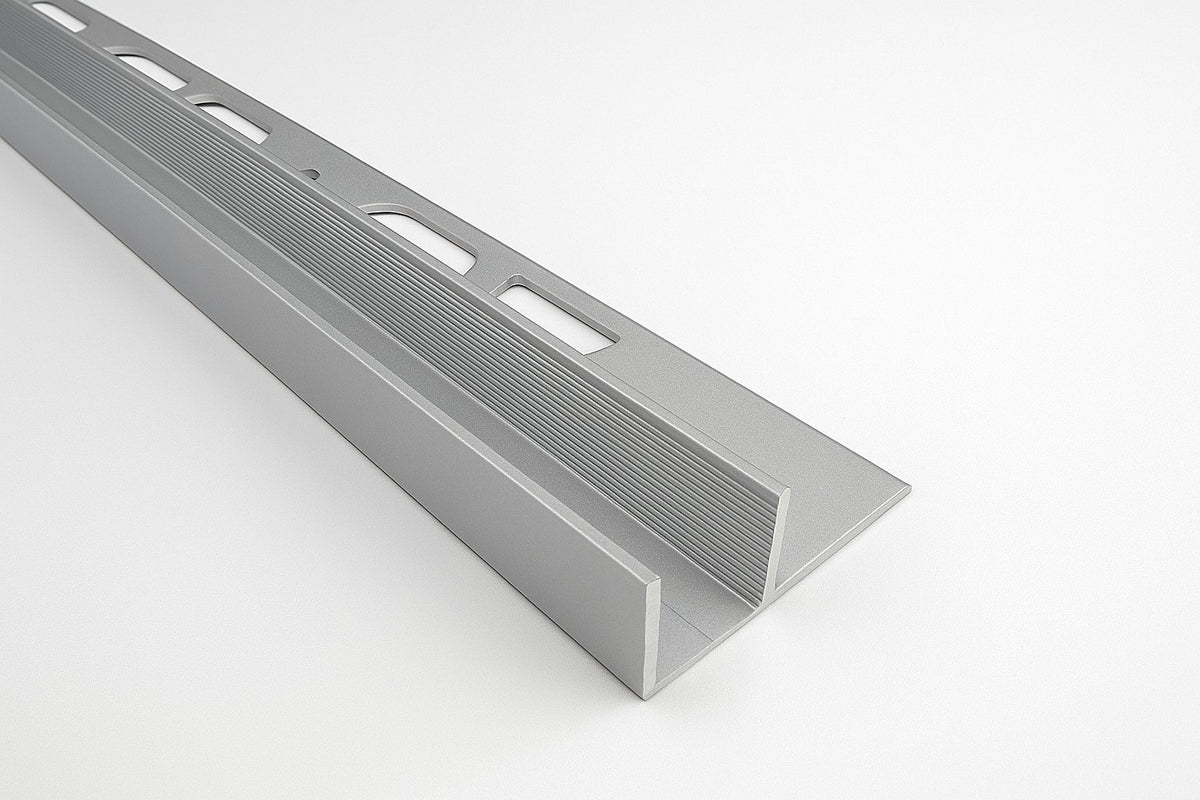 Alu-U-Winkelprofil mit Auflageschenkel für Fliesen – Für 8 oder 10 mm Glas – Typ PP-TGU1214