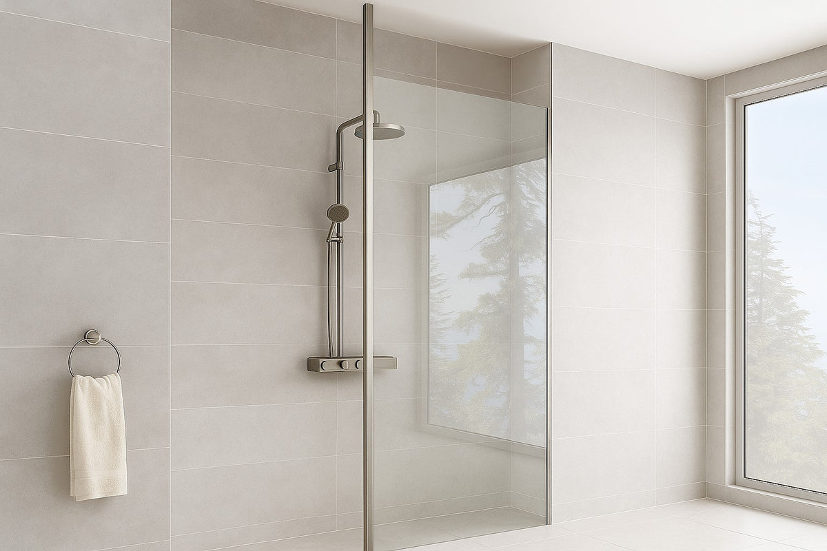 Walk-in Pfosten-Set Typ Vigo – Vertikale Stabilisierung für freistehende Glasscheiben – Ø 30 mm – Art.Nr. BO521543