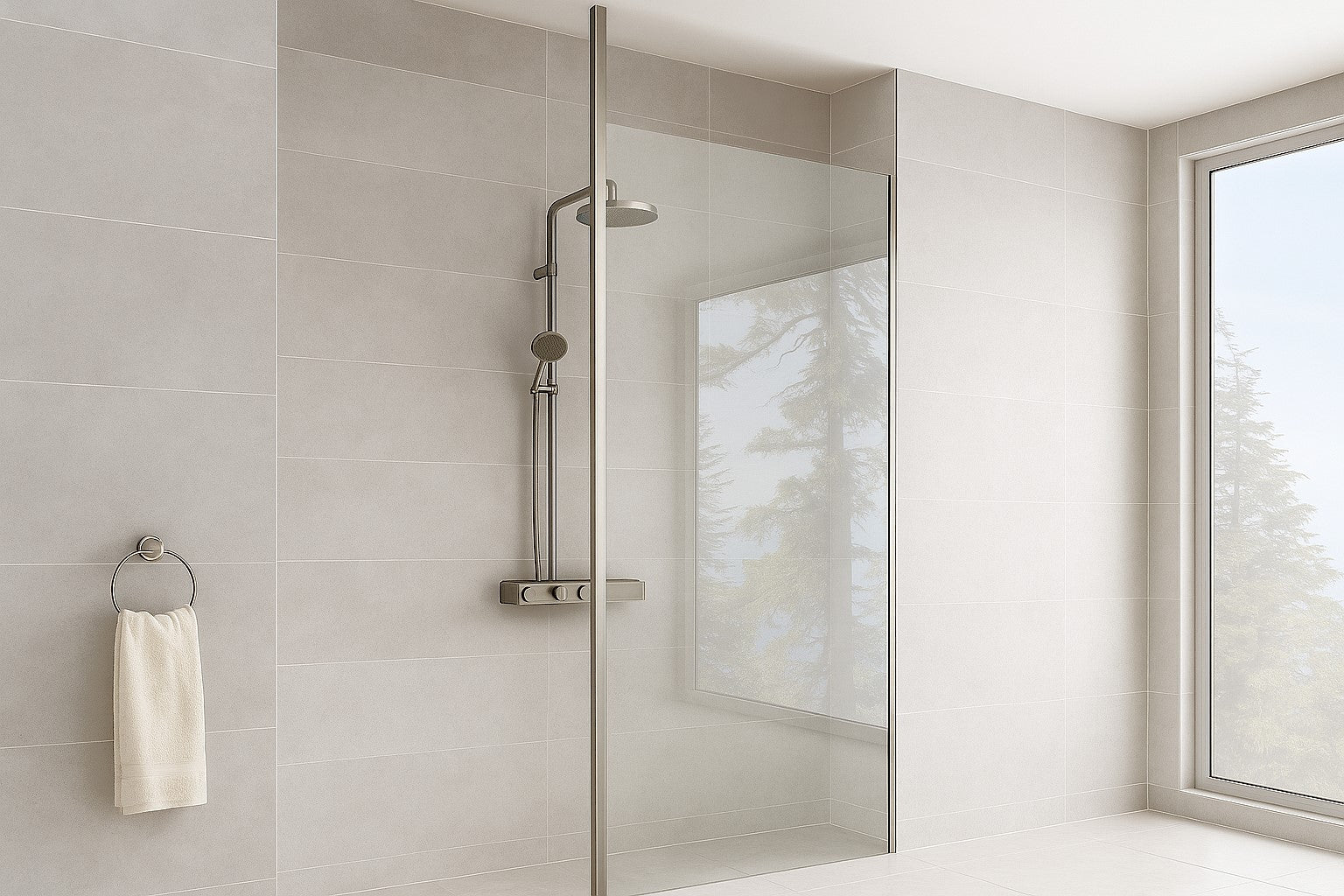 Walk-in Pfosten-Set Typ Vigo – Vertikale Stabilisierung für freistehende Glasscheiben – Ø 30 mm – Art.Nr. BO521543