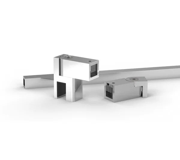 Stabistangen-Set Restposten, eckig 12×12 mm Glas-Wand 90°, 1210 mm