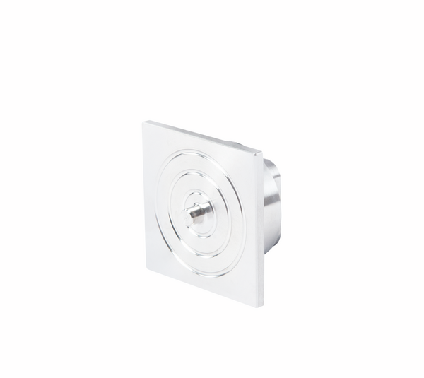 Bodenklebeadapter eckig, geriffelte Klebefläche aus Edelstahl