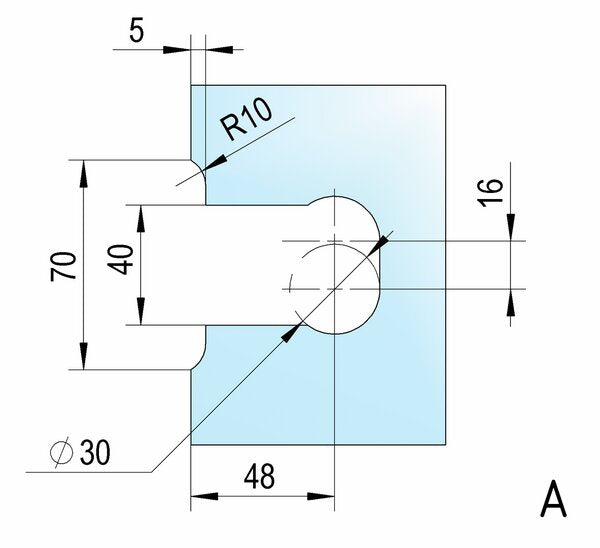 Glasbearbeitung Pendeltürband Glas-Wand, Fuge 2 mm ohne Dichtung, 10 mm Glas