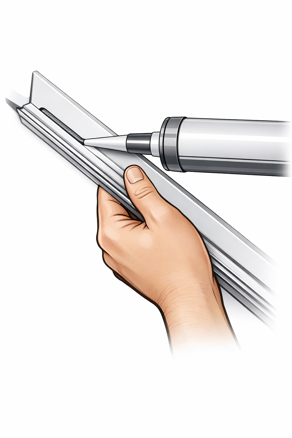 Fugenprofil PVC Weiß - Fuge an Duschwanne zur Fliesenwand, Typ BP25