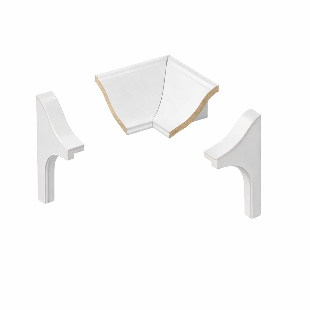 Zubehör-Set für Fugenabdeckprofil BPT/25 - Innenecke &amp; Endkappen Weiß
