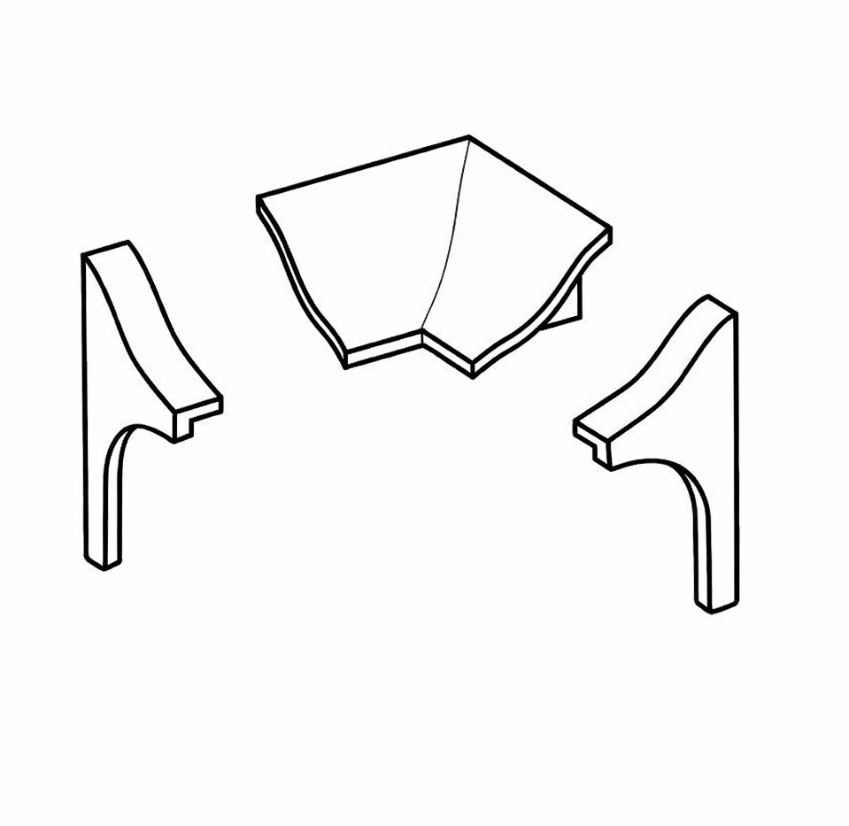 Zubehör-Set für Fugenabdeckprofil BPT/25 - Innenecke &amp; Endkappen Weiß
