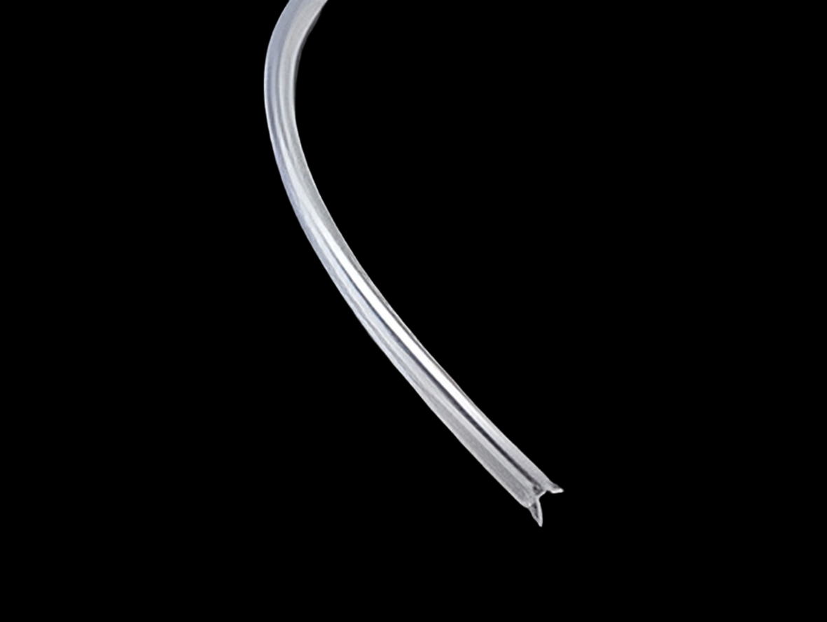 gebogene Dusch-Türdichtung mit Dichtlippe unten, Dichtung für Lücken von 12 - 24 mm, Art.Nr. 009A2.550