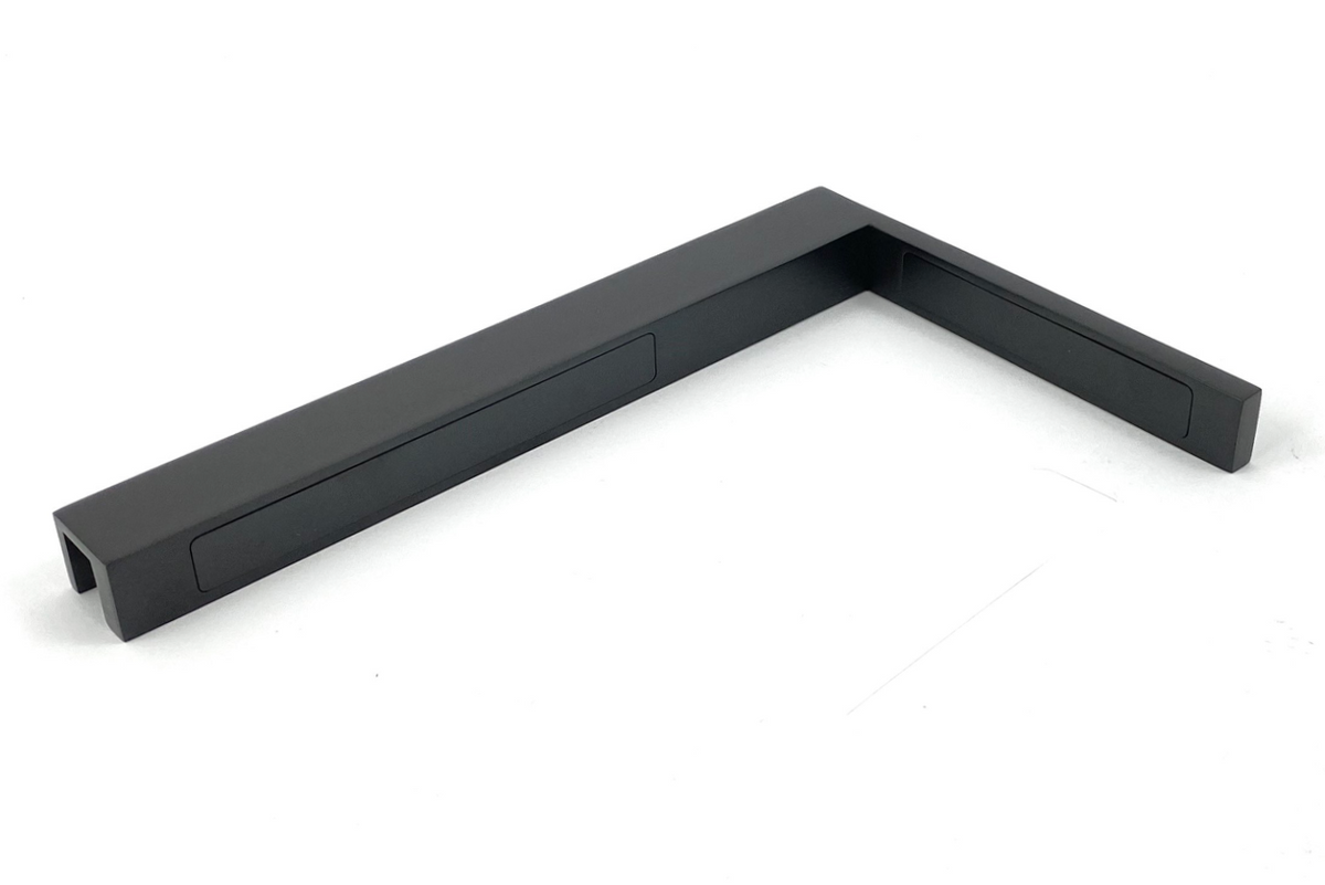 Glas-Wand 90° Winkelstabilisator für Duschabtrennungen ohne Glasbohrung, Schwarz