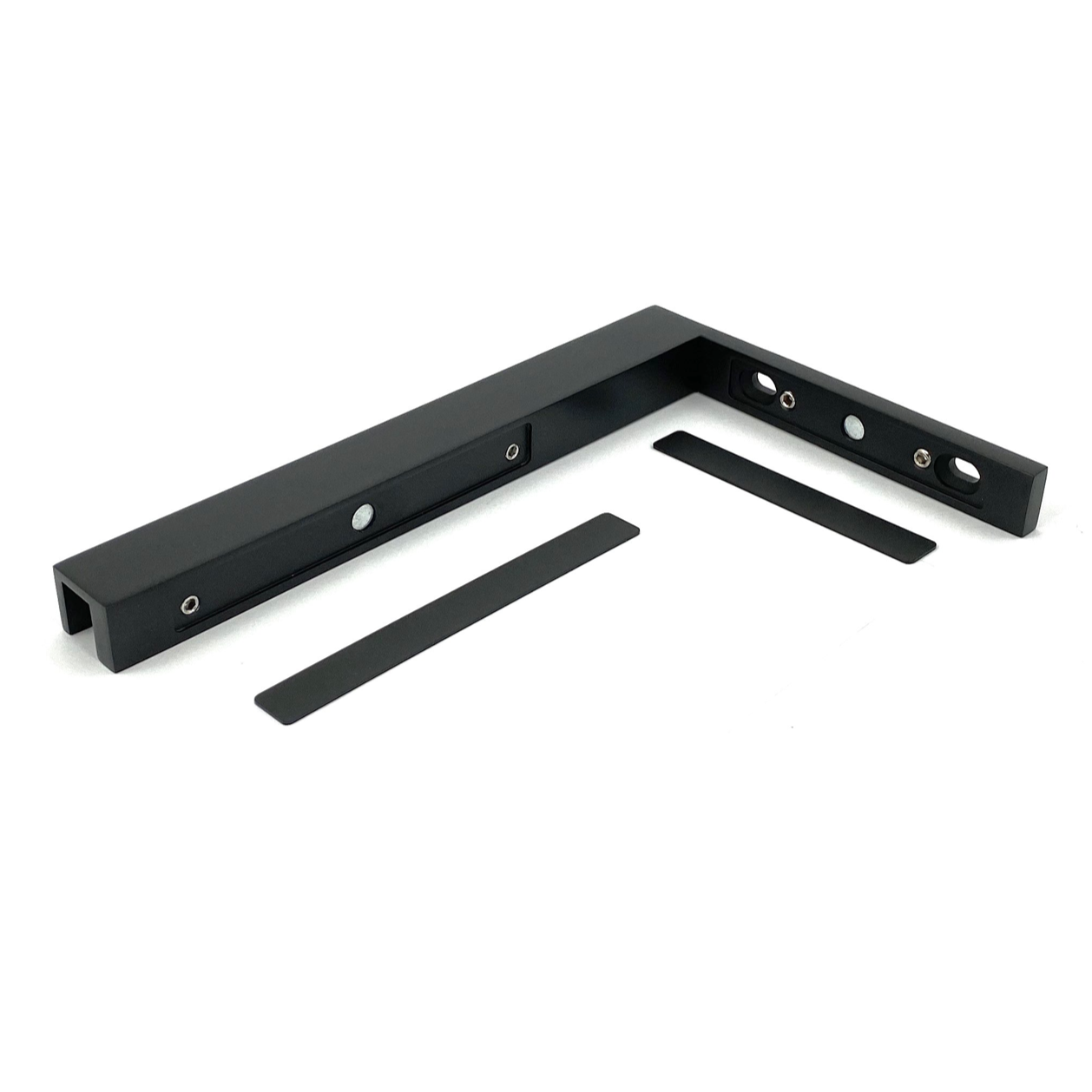 Glas-Wand 90° Winkelstabilisator für Duschabtrennungen ohne Glasbohrung, Schwarz