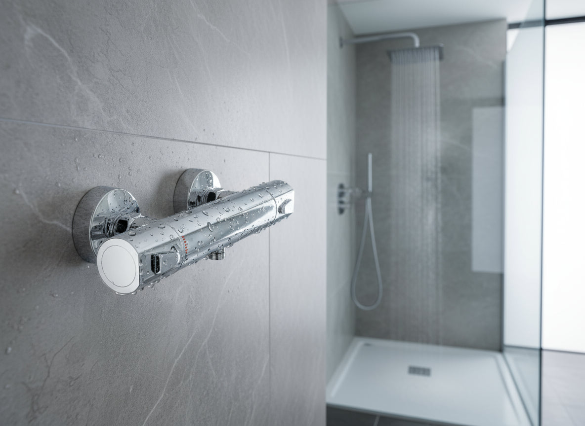 Clivia Safe-Tec Brausethermostat Chrom Aufputz - Sicherheitsthermostat für Dusche