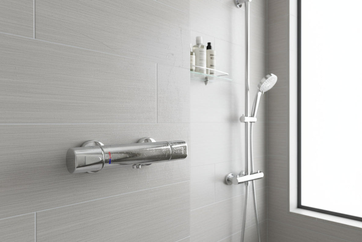 Clivia Safe-Tec Brausethermostat Chrom Aufputz - Sicherheitsthermostat für Dusche