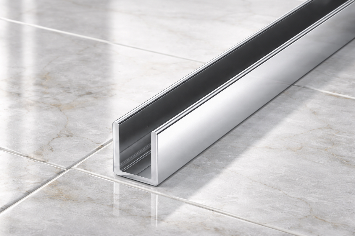 Alu U-Profil zur innenseitigen Silikonverklebung einer Glasscheibe, in 13 Farben, Art.Nr. SDCD3812