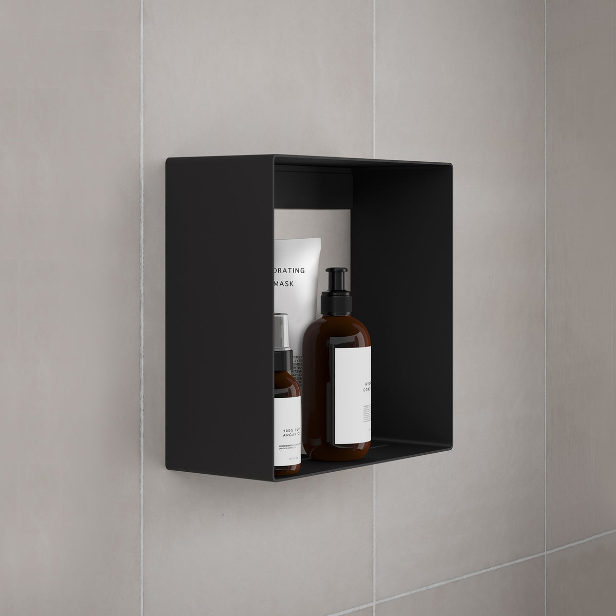 Duschregal Aluminium Schwarz 250 × 250 mm – stilvoll und funktional