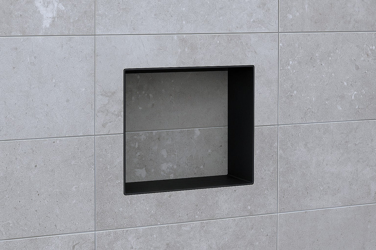 Duschregal Aluminium Schwarz 250 × 250 mm – stilvoll und funktional