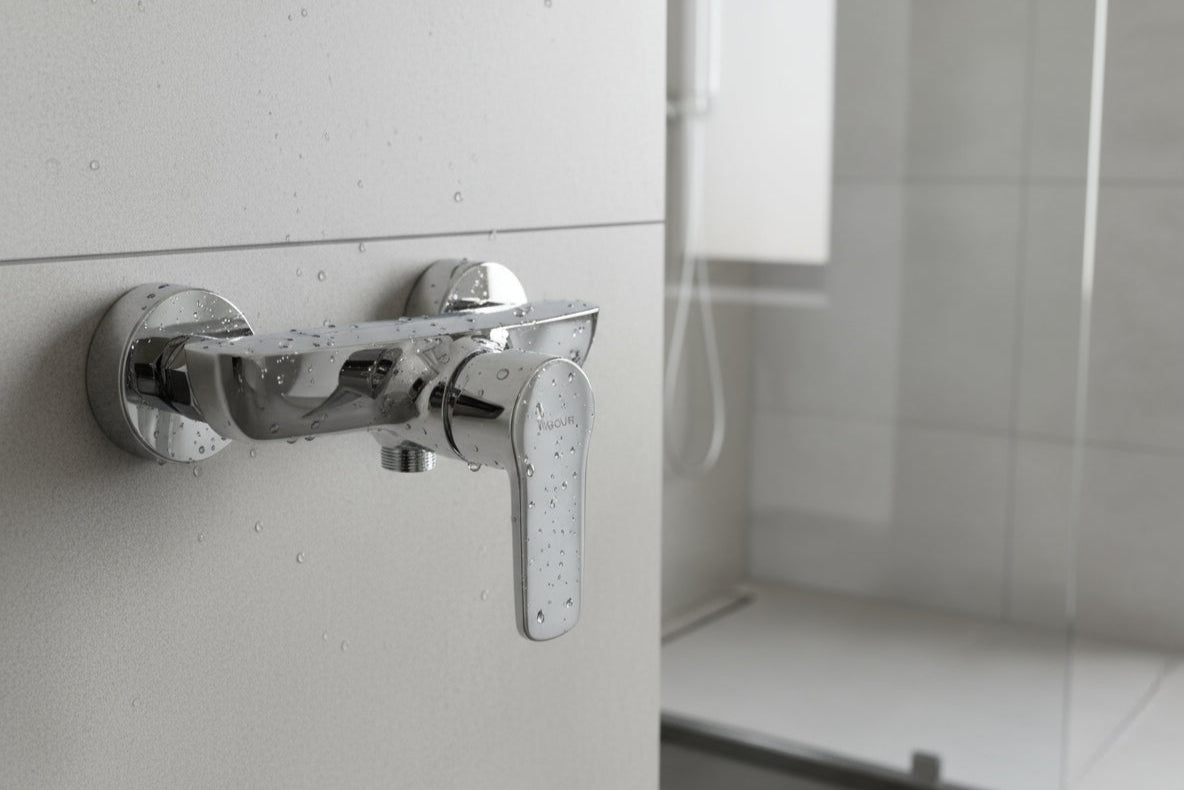 Einhand-Brausebatterie Chrom Aufputz - Moderne Duscharmatur mit Keramikkartusche