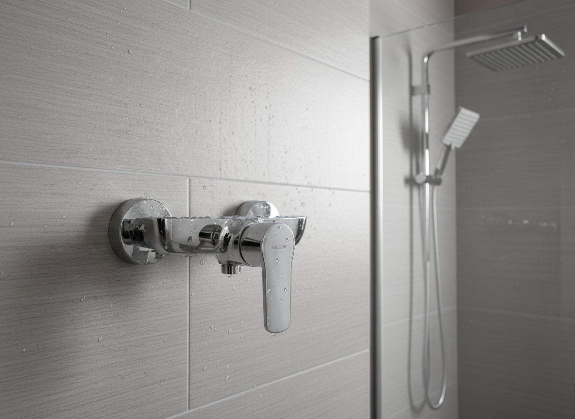 Einhand-Brausebatterie Chrom Aufputz - Moderne Duscharmatur mit Keramikkartusche