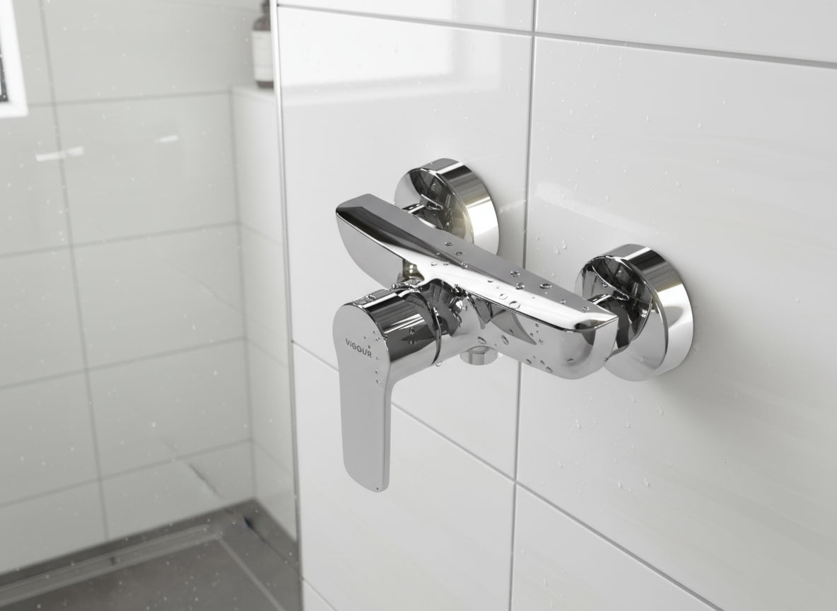 Einhand-Brausebatterie Chrom Aufputz - Moderne Duscharmatur mit Keramikkartusche