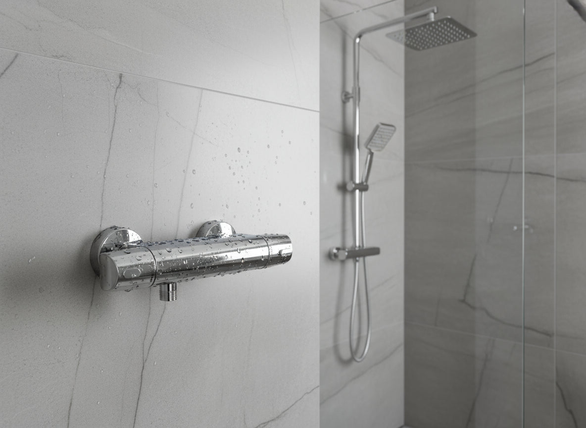 Vigour Aufputz-Brause-Thermostat derby V3 Safe-Tec verchromt – 38°C Sicherheitssperre – Art.Nr. DETB