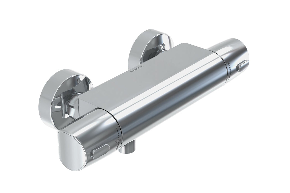 VIGOUR Brausethermostat derby Safe-Tec | 38°C Verbrühschutz | Aufputz | Chrom