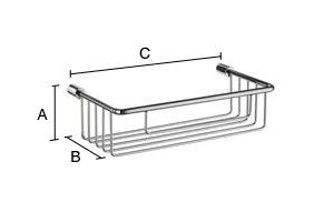 SIDELINE Duschkorb, Basic, 215 × 117 mm, Chrom poliert, DK1001