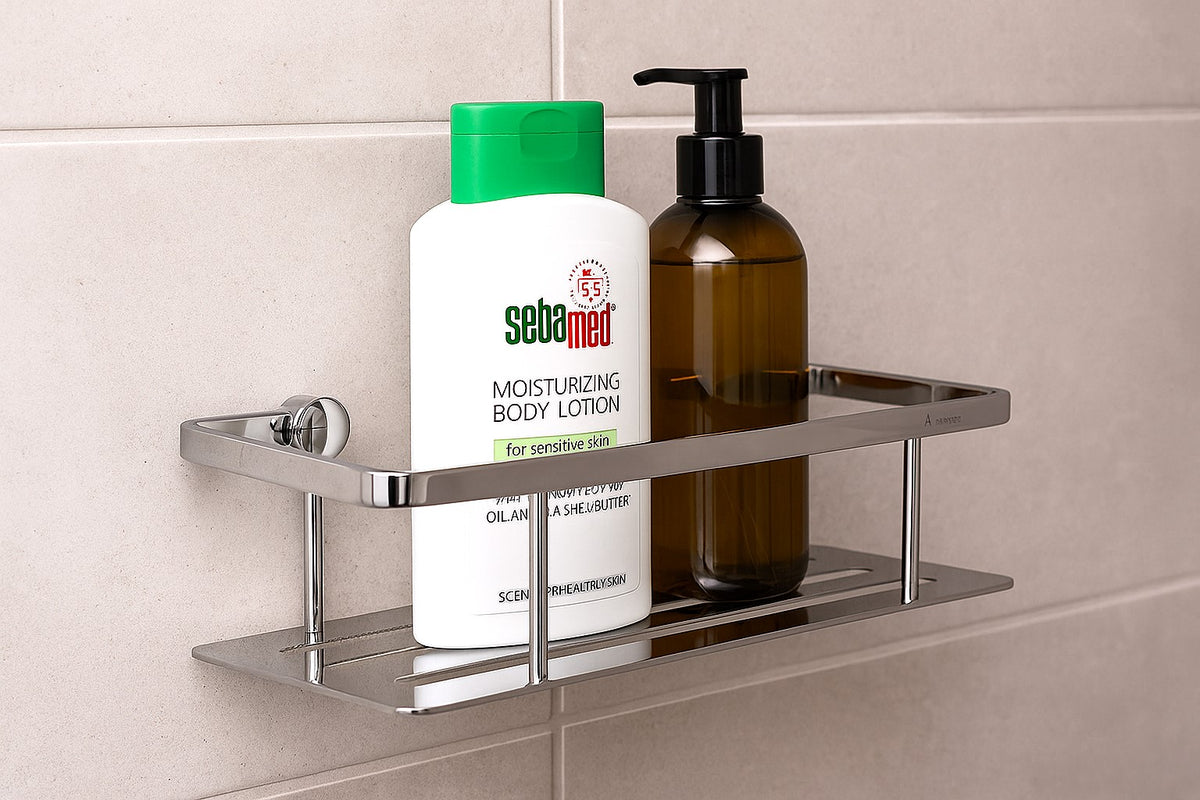 Design Seifenkorb mit Bodenplatte – 250 mm Breite in eleganter Optik