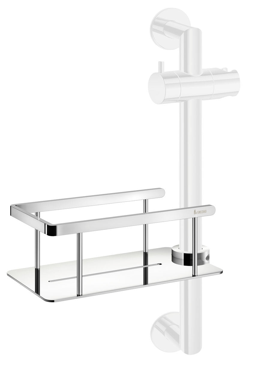 Duschkorb für Brausestange 200 x 110 mm – Massives Messing, Ø 18-25 mm, bohrenfrei – Art.Nr. DK3008