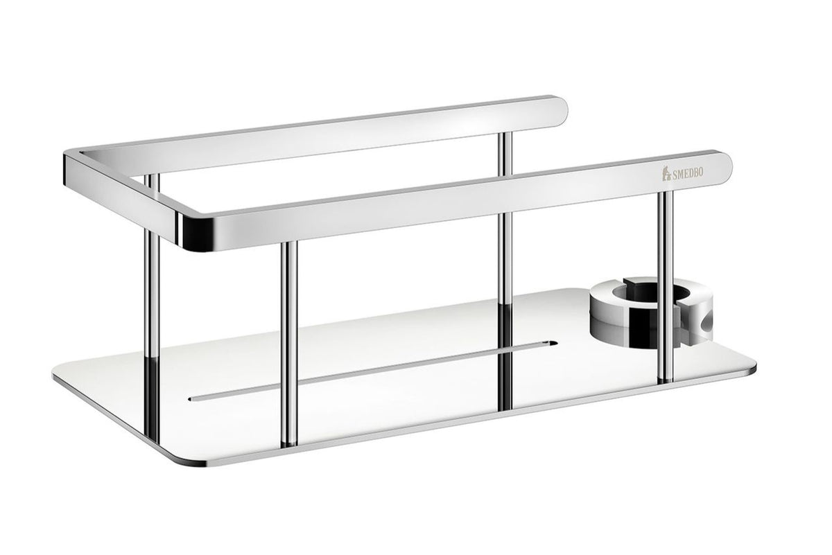 Duschkorb für Brausestange 200 x 110 mm – Massives Messing, Ø 18-25 mm, bohrenfrei – Art.Nr. DK3008