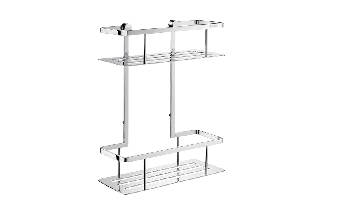 Doppelter Duschkorb 250 mm – mit zwei Ebenen aus verchromtem Messing