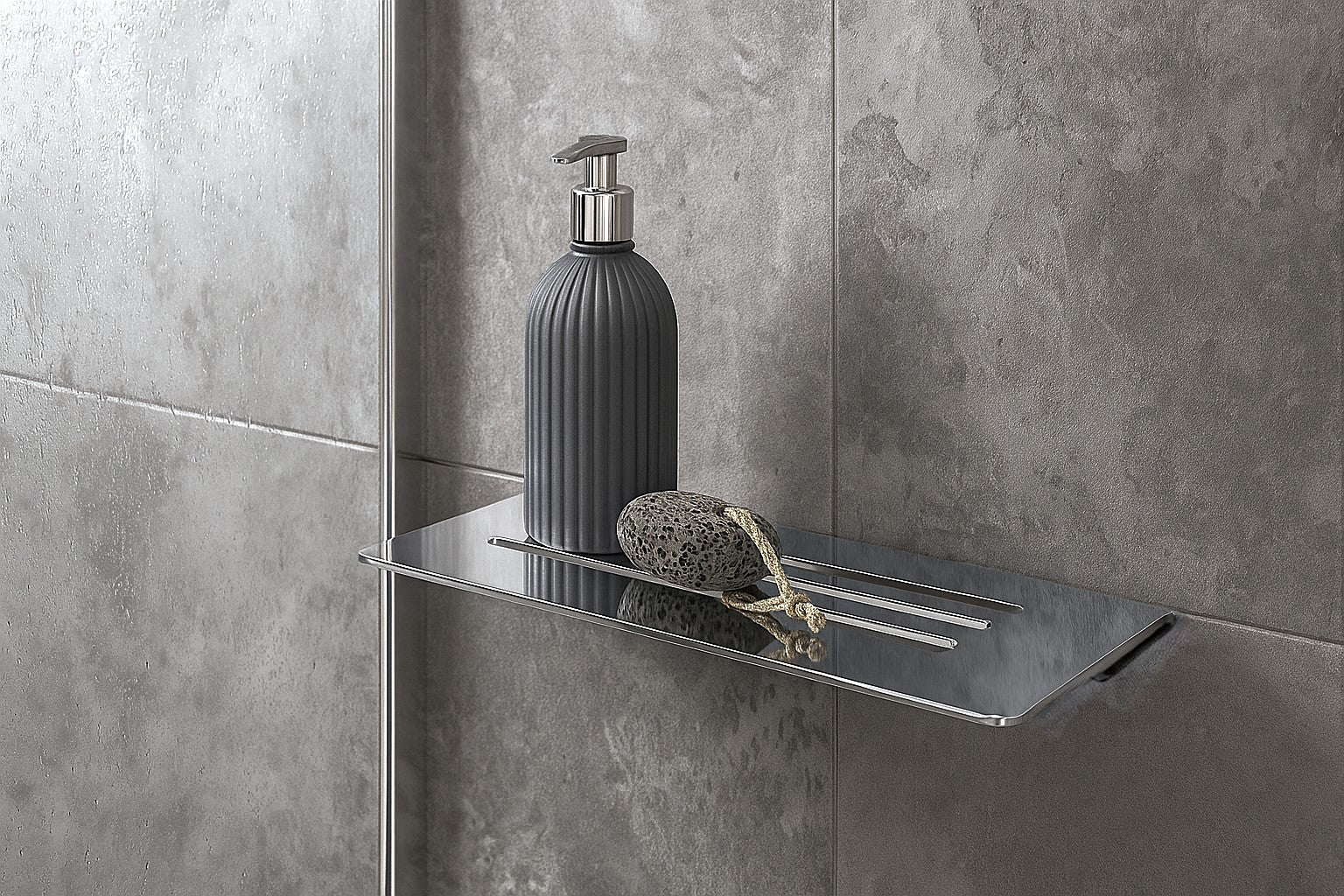 Duschregal zum Einfliesen 100 x 250 mm – Wandnische für Shampoo, Duschgel und Pflegeprodukte