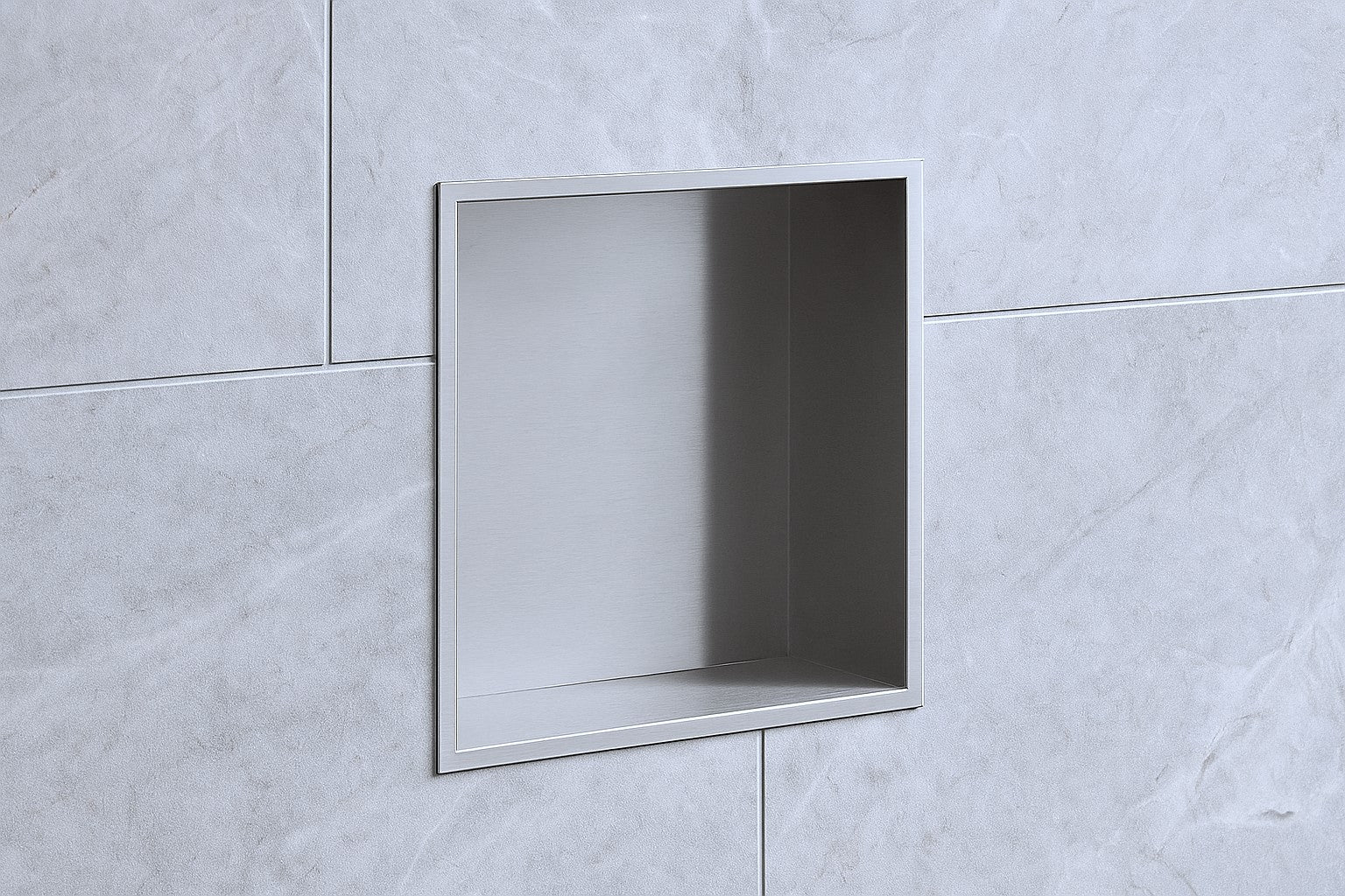 Einbau Wandeinbaunische 300 × 300 mm – aus Edelstahl für Duschbereich oder Bad