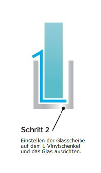 Alu U-Profil mit L-Vinyl und Kederstab, silikonfreie Befestigung für 8 oder 10 mm Glas – Art.Nr. DUC