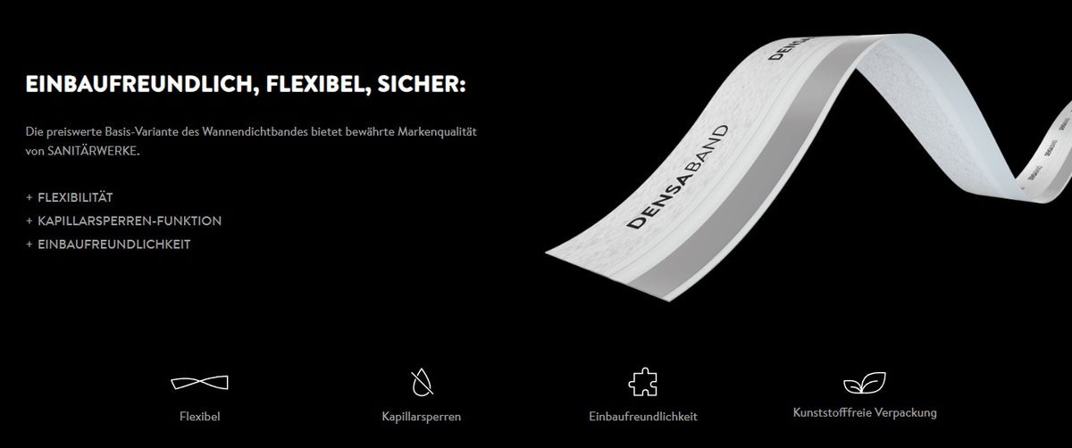 DENSABAND BASIS – Das zuverlässige Wannendichtband für höchste Abdichtungssicherheit – Art.Nr. D00L