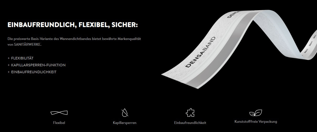 DENSABAND BASIS – Das zuverlässige Wannendichtband für höchste Abdichtungssicherheit – Art.Nr. D00L