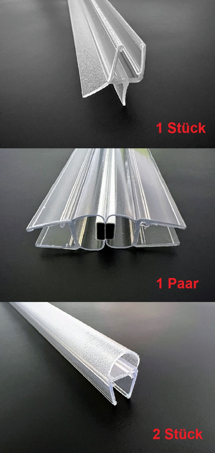 Duschtür-Dichtungs-Set 180° mit Ballondichtung, für Pendeltüren nach innen u. außen öffnend, Art.Nr. 5051600P