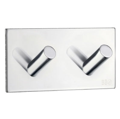 Doppel Haken selbstklebend – 90 mm, Edelstahl – Schwarz oder Chrom