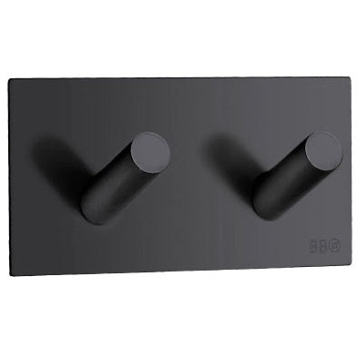 Doppel Haken selbstklebend – 90 mm, Edelstahl – Schwarz oder Chrom