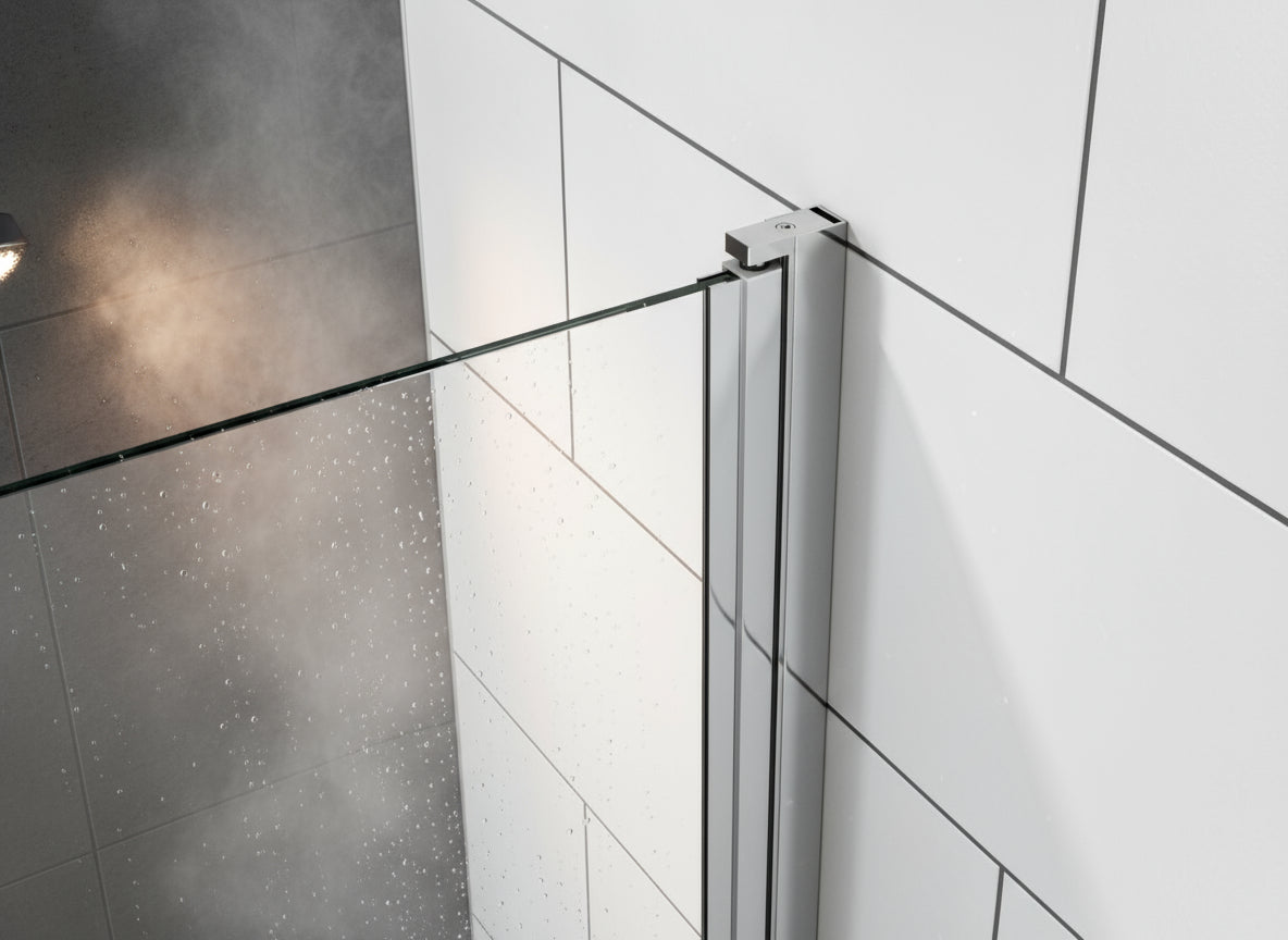 Drehbares Duschtür-Wandprofil Typ Emily – Hebe-Senkmechanik für 6 mm ESG – 180° Pendeltür – Art.Nr. 410901
