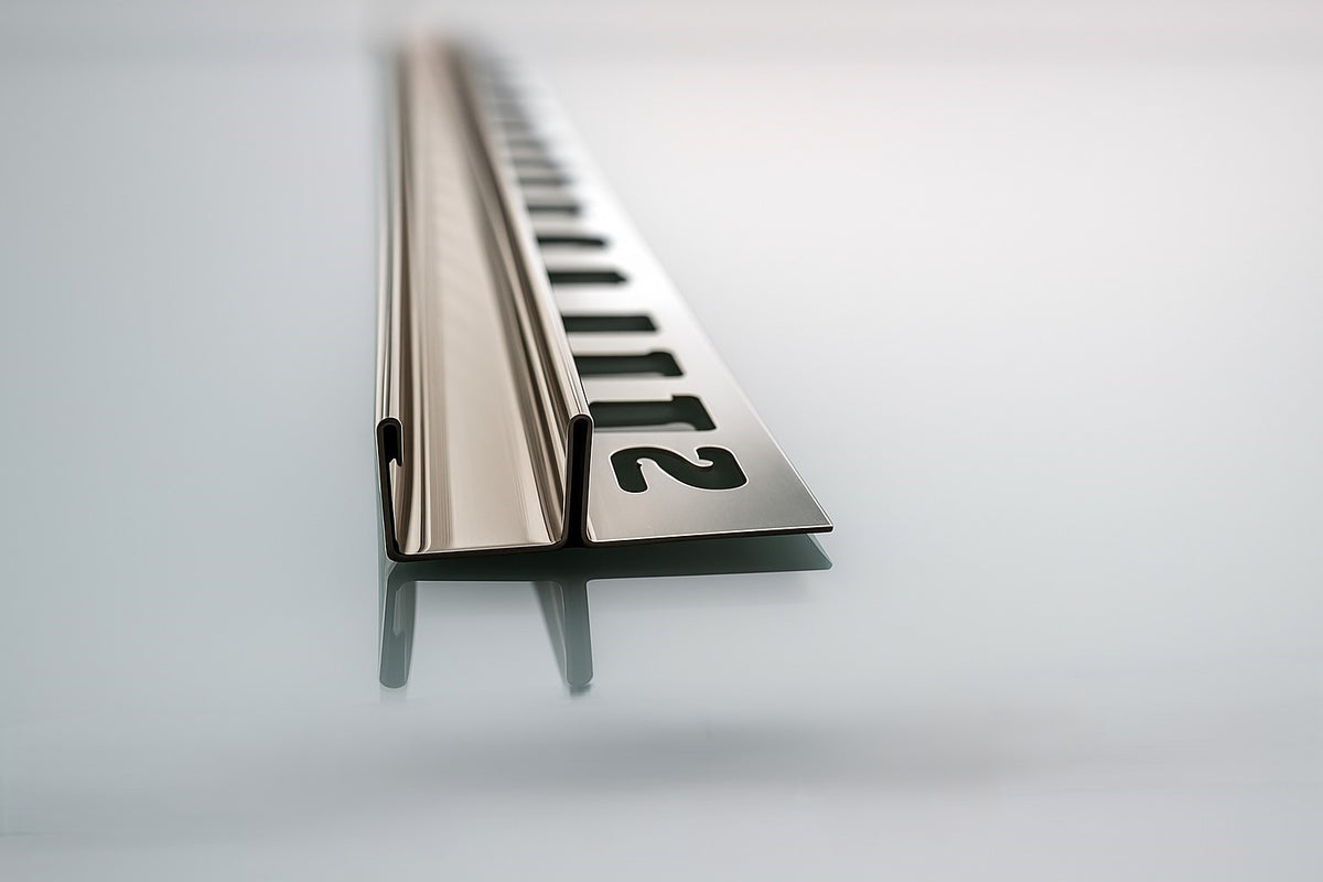 Fliesen-U-Winkelprofil "Slimline" Edelstahl K220 gebürstet – Für 8 und 10 mm Glas – Art.Nr. UEK220