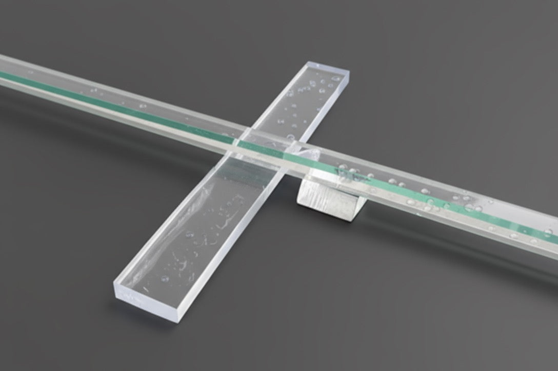 Transparente Unterlagen für rahmenlose Glasduschen – 6 x 51 mm, für 6/8/10 mm Glas, Art.Nr. PSB