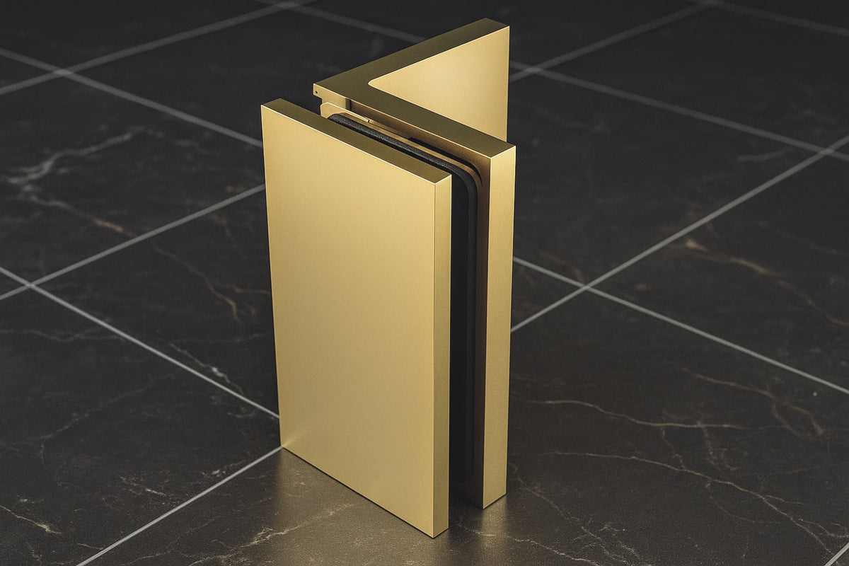 Bellagio Winkelverbinder Glas-Wand 90°, BEL90S, Goldfarbig