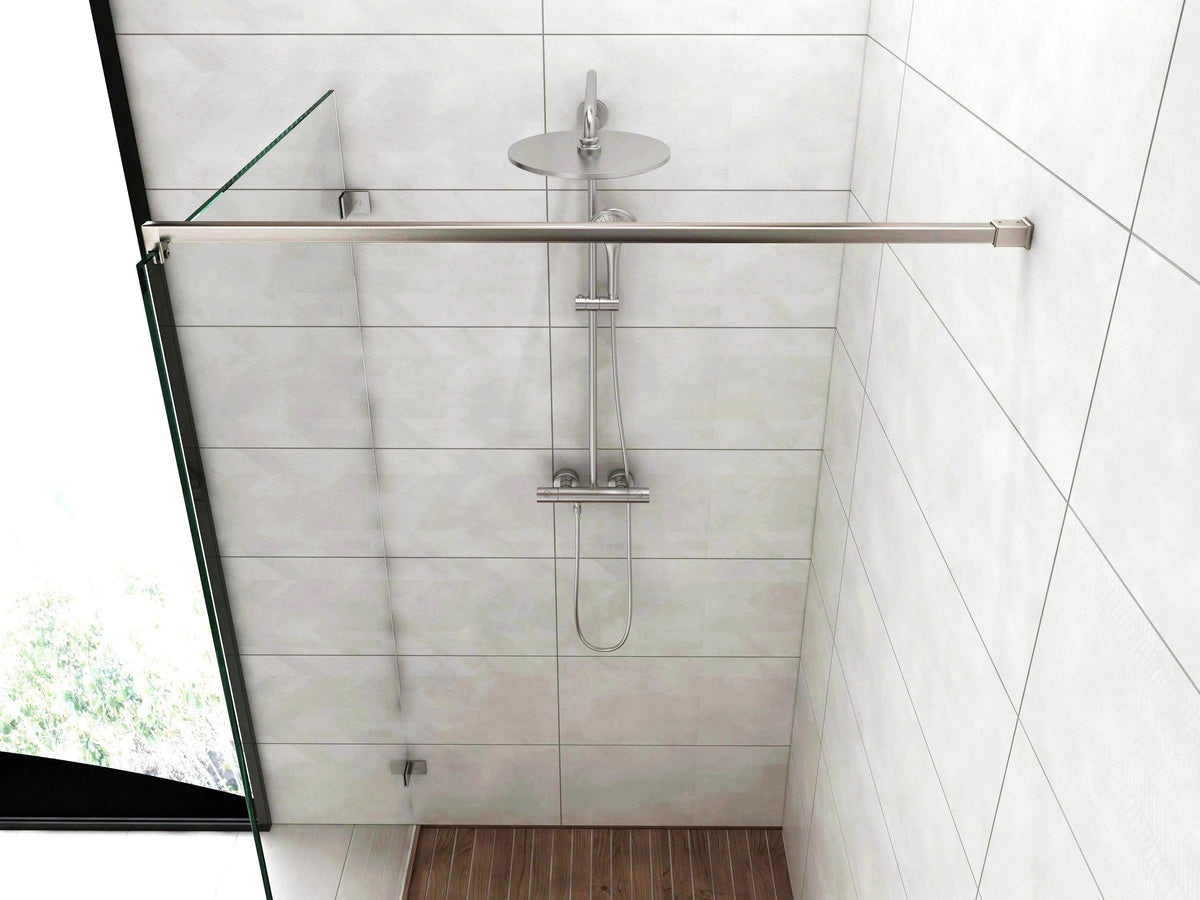 Stabistange-Set für Glasdusche, eckig, 20x20 mm, Edelstahl Art.Nr. 418020