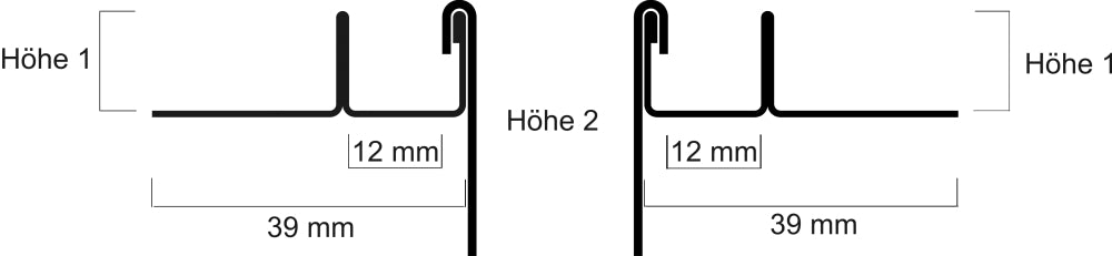 Fliesen U-Winkelprofil für Glaseinschub mit Keilprofil, Typ Slimline, Edelstahl matt geschliffen K220 (gebürstet)