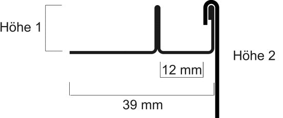 Fliesen U-Winkelprofil für Glaseinschub mit Keilprofil, Typ Slimline, Edelstahl matt geschliffen K220 (gebürstet)