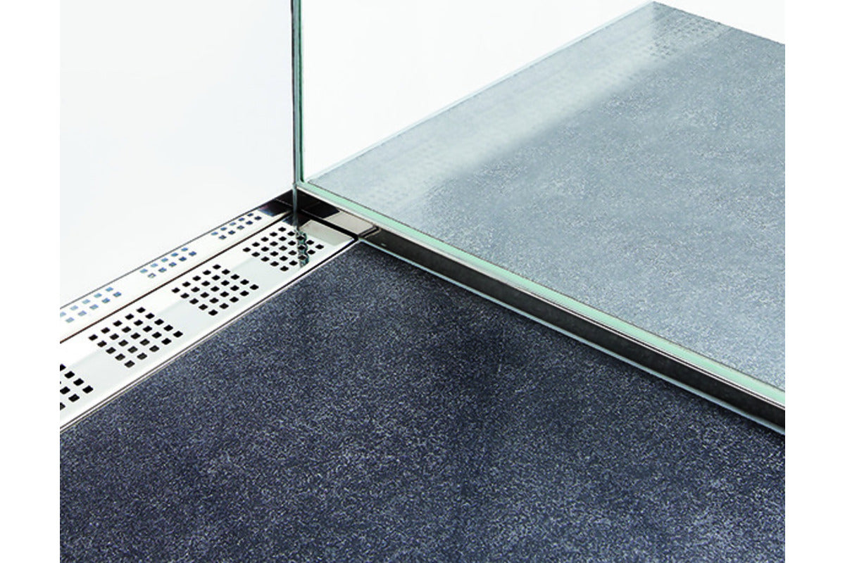 Fliesen Gefälleprofil mit 2-tlg. Gefällekeil für Duschboden – Edelstahl K220 matt geschliffen – Art.Nr. GPD