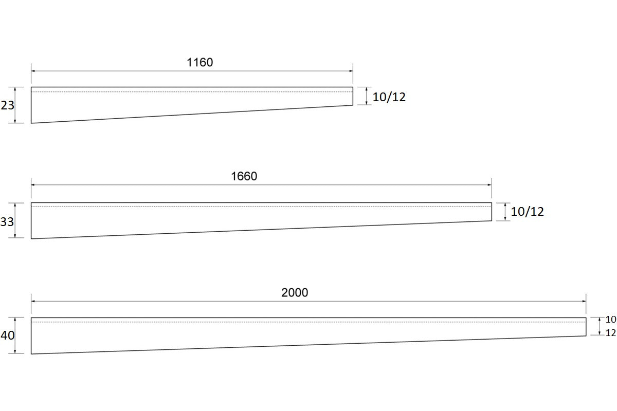 Fliesen Gefälleprofil mit 2-tlg. Gefällekeil für Duschboden – Edelstahl K220 matt geschliffen – Art.Nr. GPD