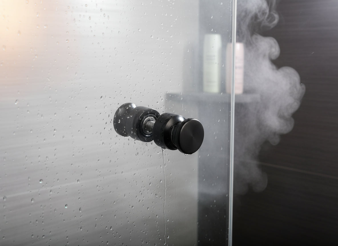 Dusch-Türknopf V2A – für 8–12 mm Glasstärke, Art.Nr. 102