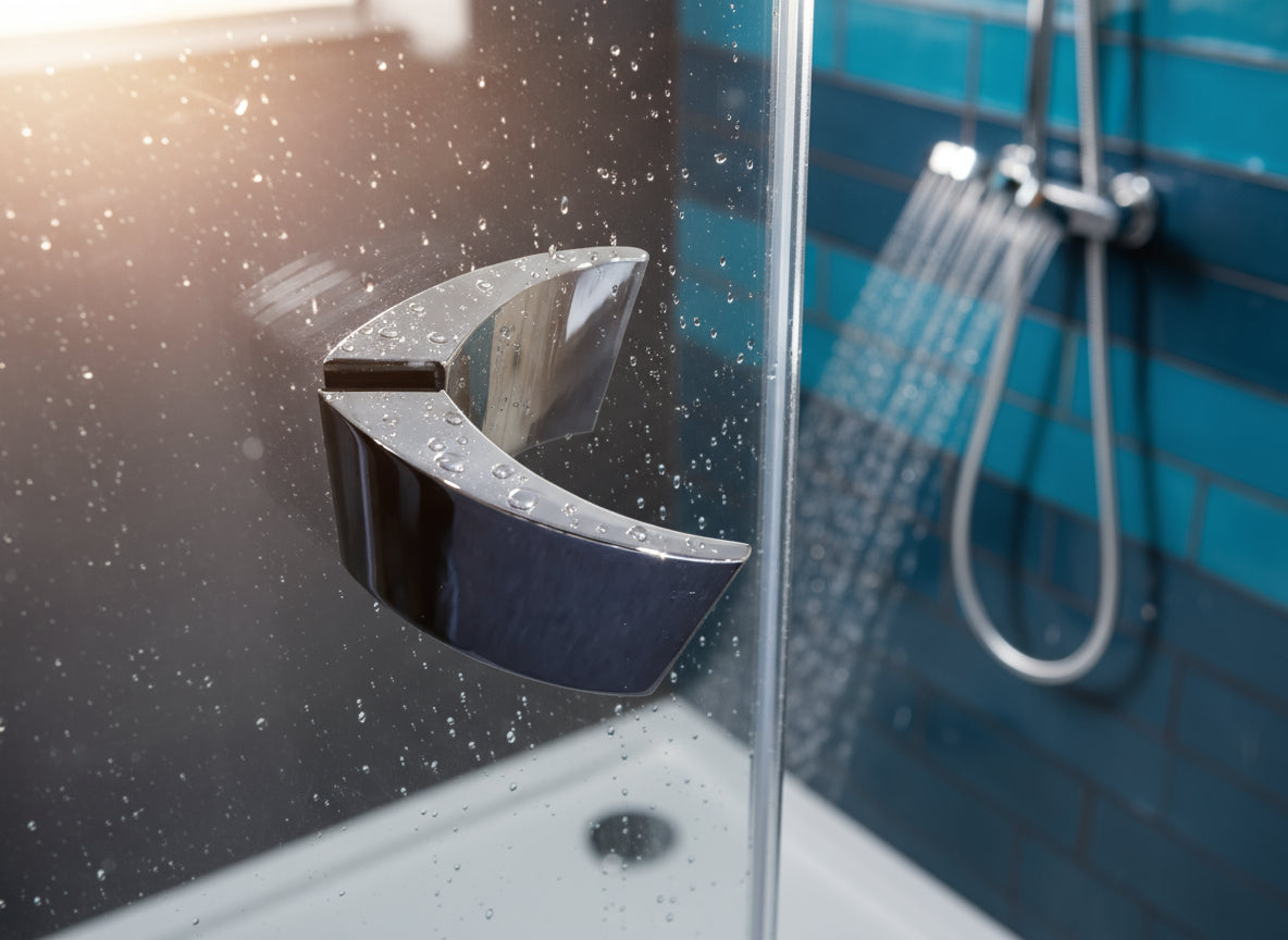 Dusch-Türgriff Flügelform – Verchromtes Messing, 6-10 mm Glas, ergonomisch – Art.Nr. 8297