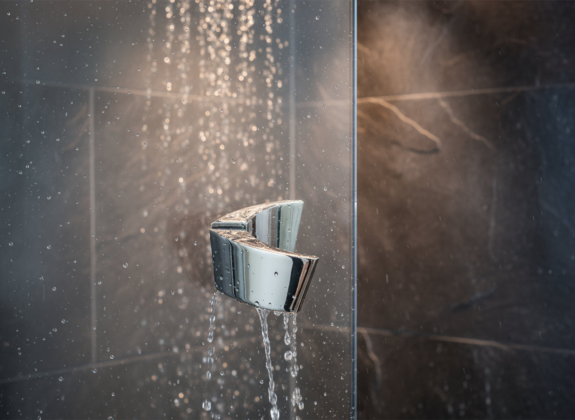 Dusch-Türgriff Flügelform – Verchromtes Messing, 6-10 mm Glas, ergonomisch – Art.Nr. 8297